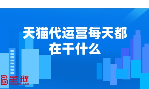 天貓代運營每天都在干什么？有什么用？